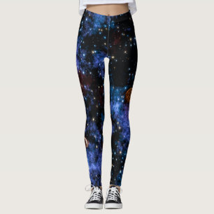 Farbenfrohe Galaxien, Sterne und Planeten im Nacht Leggings