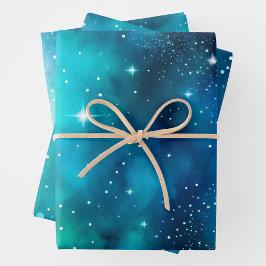 Farbenfrohe Galaxy Art Wrapping Paper Sheets Geschenkpapier Set
