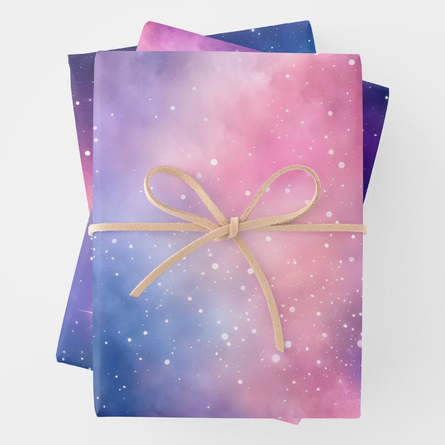 Farbenfrohe Galaxy Art Wrapping Paper Sheets Geschenkpapier Set (Von Creator hochgeladen)