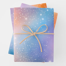Farbenfrohe Galaxy Art Wrapping Paper Sheets Geschenkpapier Set