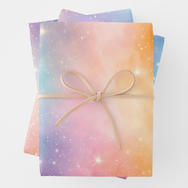 Farbenfrohe Galaxy Art Wrapping Paper Sheets Geschenkpapier Set (Von Creator hochgeladen)