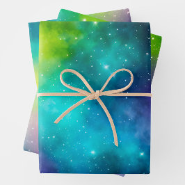Farbenfrohe Galaxy Art Wrapping Paper Sheets Geschenkpapier Set
