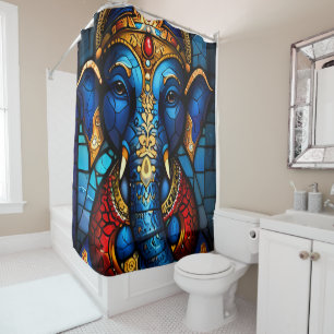 Farbenfrohe Ganesh Duschvorhang Set