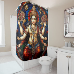 Farbenfrohe Ganesh Duschvorhang Set