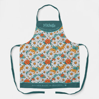Farbenfrohe Gänseblümchen personalisiert Schürze