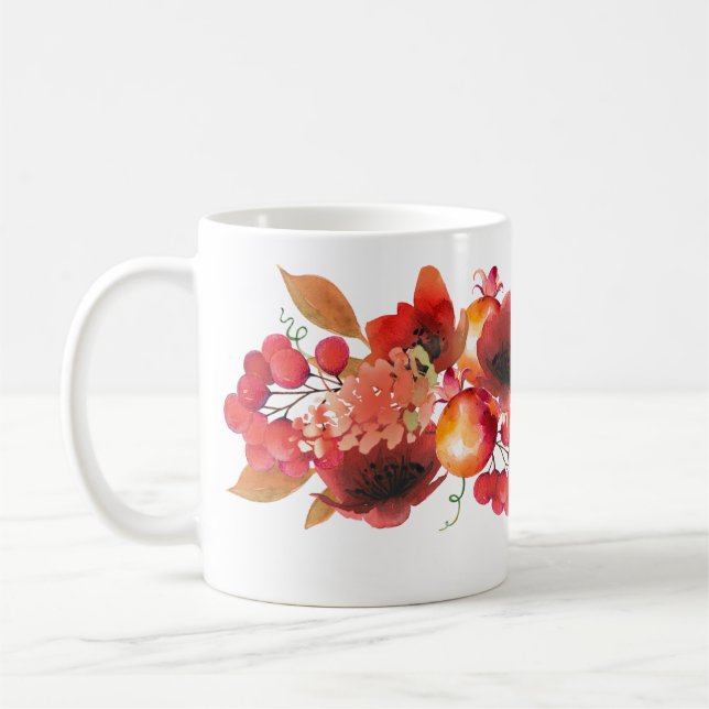 Farbenfrohe Garage mit Früchten, Berries und Blume Kaffeetasse (Links)