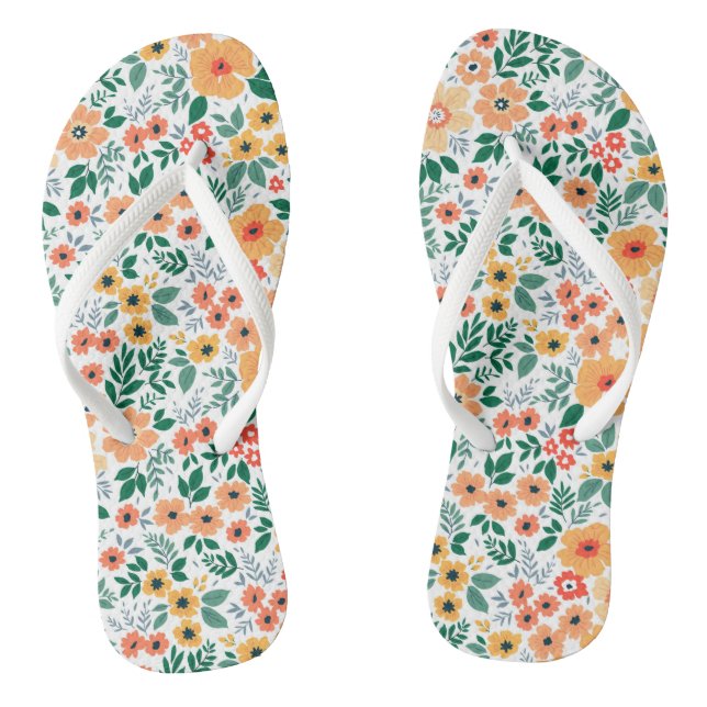 Farbenfrohe Garden Bouquet Muster Flip Flops