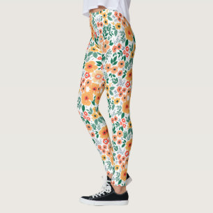 Farbenfrohe Garden Bouquet Muster Leggings