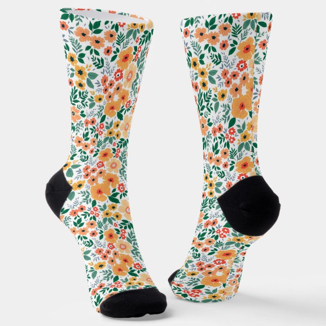 Farbenfrohe Garden Bouquet Muster Socken (Gewinkelt)