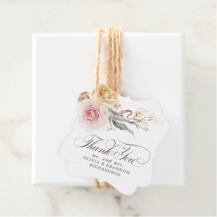 Farbenfrohe Gartenblumen Elegant Danke Geschenkanhänger
