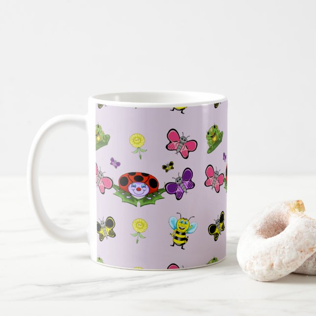 Farbenfrohe Gartenklassische Tasse (Mit Donut)