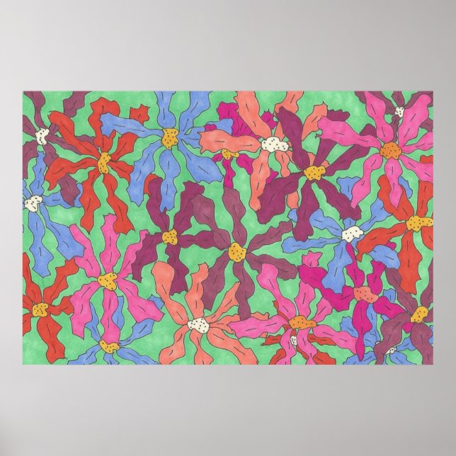 Farbenfrohe Gartenmöbel und Kunsthandwerk Poster (Vorne)