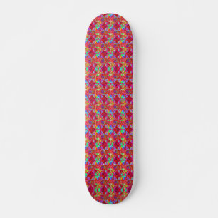 Farbenfrohe Gartenquiltmalerei mit Red Hydrangea Skateboard