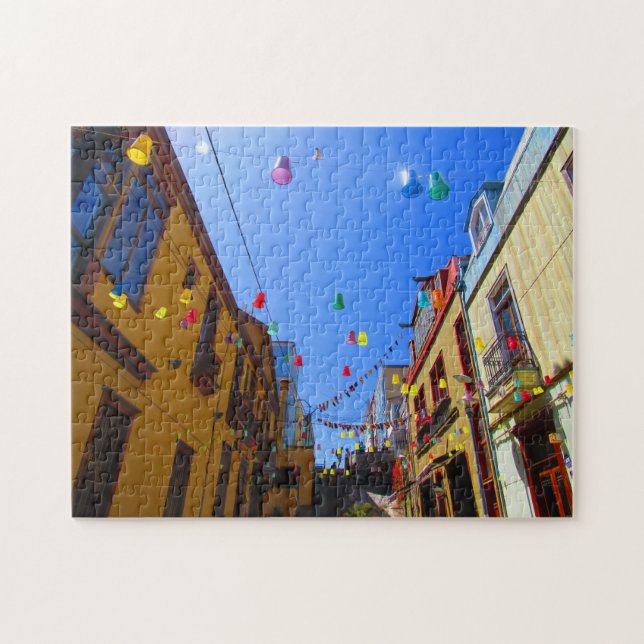 farbenfrohe Gasse Puzzle (Horizontal)