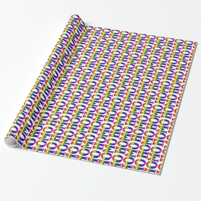 Farbenfrohe Gay Rainbow Colors Homo Pattern Geschenkpapier (Ungerollt)
