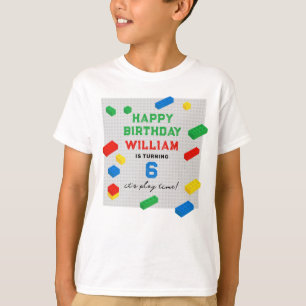 Farbenfrohe Gebäude Blocks Kindergeburtstag T-Shirt