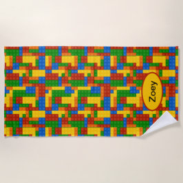 Farbenfrohe Gebäude Brillen Kinder Personalisiert Strandtuch