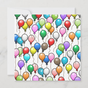 Farbenfrohe Geburtstagsballons Einladung