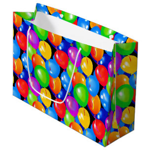 Farbenfrohe Geburtstagsballons Große Geschenktüte