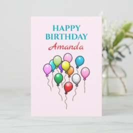 Farbenfrohe Geburtstagsballons Karte