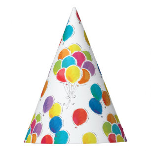 Farbenfrohe Geburtstagsballons Partyhütchen