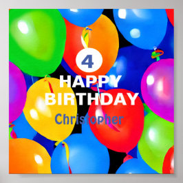 Farbenfrohe Geburtstagsballons Poster