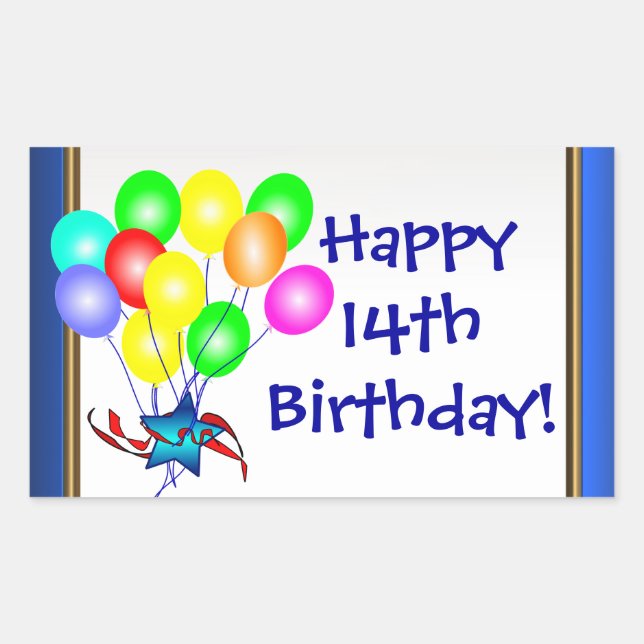 Farbenfrohe Geburtstagsballons Stickers (Vorderseite)