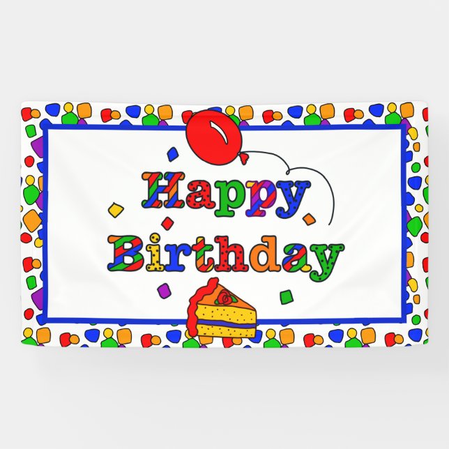 Farbenfrohe Geburtstagsbanner Banner (Horizontal)