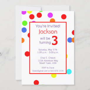 Farbenfrohe Geburtstagsparty für Kinder Einladung