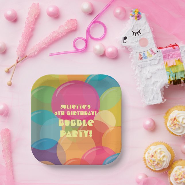 Farbenfrohe Geburtstagsparty Pappteller (Party)