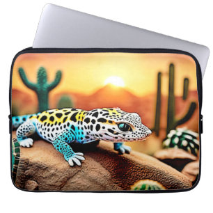 Farbenfrohe Gecko Rocks Design Laptopschutzhülle