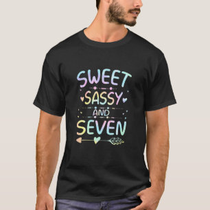 Farbenfrohe Gefärbte Krawatte 7. Geburtstag Süße S T-Shirt