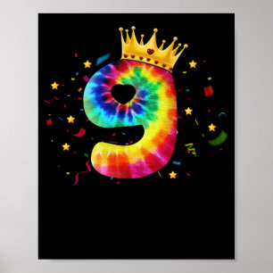 Farbenfrohe Gefärbte Krawatte 9 Jahre Alte Mädchen Poster