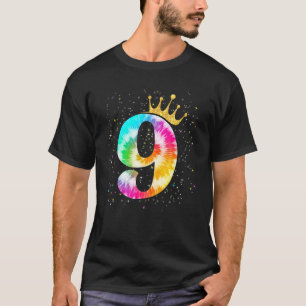 Farbenfrohe Gefärbte Krawatte 9 Jahre Alte Mädchen T-Shirt