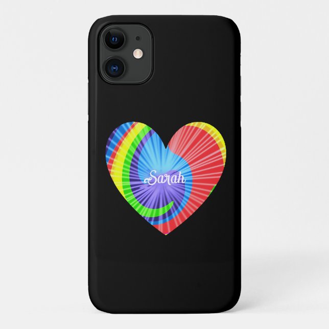 Farbenfrohe Gefärbte Krawatte Herz Case-Mate iPhone Hülle (Rückseite)