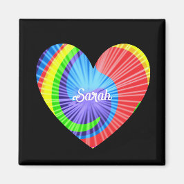 Farbenfrohe Gefärbte Krawatte Herz Magnet