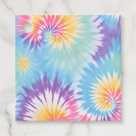 Farbenfrohe Gefärbte Krawatte Kunst - Geschenkarti Geschenkanhänger