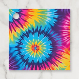 Farbenfrohe Gefärbte Krawatte Kunst - Geschenkarti Geschenkanhänger