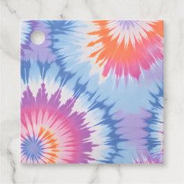 Farbenfrohe Gefärbte Krawatte Kunst - Geschenkarti Geschenkanhänger