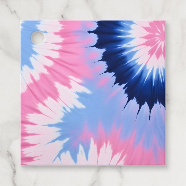 Farbenfrohe Gefärbte Krawatte Kunst - Geschenkarti Geschenkanhänger (Vorderseite)