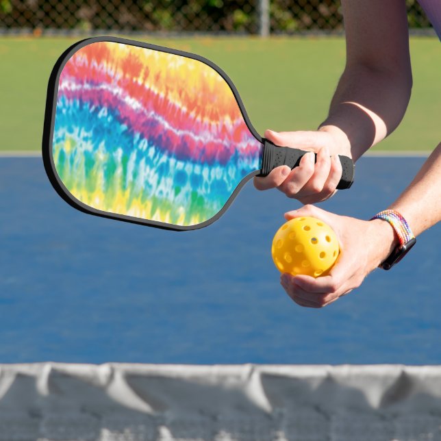 Farbenfrohe Gefärbte Krawatte Muster Pickleball Schläger (InSitu)