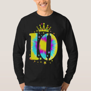 Farbenfrohe Gefärbte Krawatte Zehnzehnte 10-jährig T-Shirt