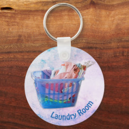 Farbenfrohe geflochtene Wäsche über Gefahren in bl Schlüsselanhänger