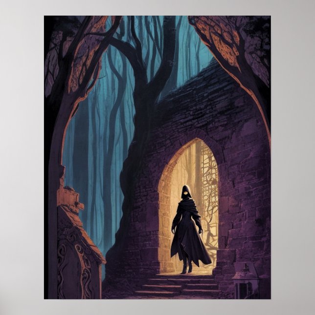 Farbenfrohe, geheimnisvolle Bilder digitaler Kunst Poster (Vorne)