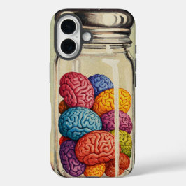 Farbenfrohe Gehirnbedingungen iPhone 16 Hülle