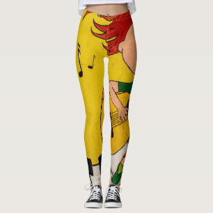 farbenfrohe gelbe Livemusik Leggings