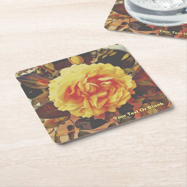 Farbenfrohe Gelbe Rose Rechteckiger Pappuntersetzer (angewinkelt)