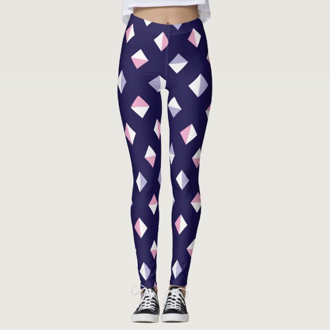 Farbenfrohe Gem Nahtloses Muster Leggings (Vorderseite)