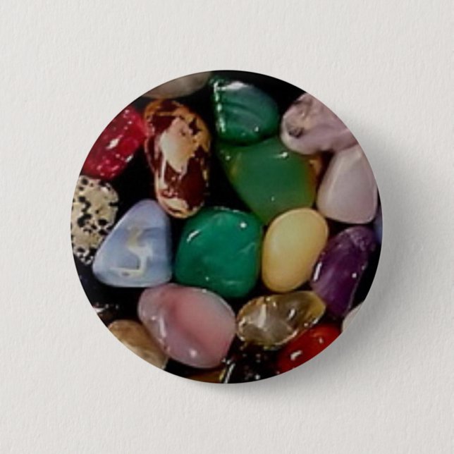 Farbenfrohe Gem Stones Button (Vorderseite)