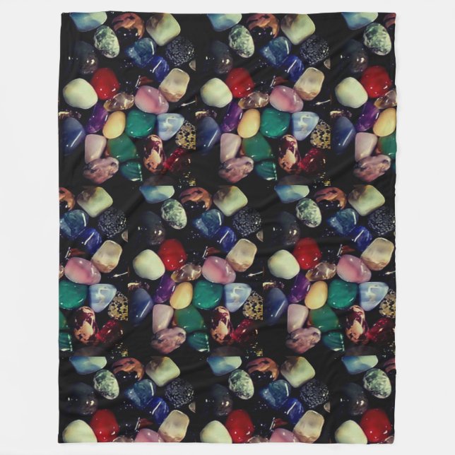 Farbenfrohe Gem Stones Fleece Blanket (Vorderseite)
